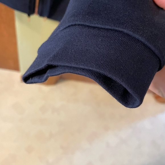 Lacey Chabert Navy Fleece Drawstring hooded Jacket - Picture 6 of 11